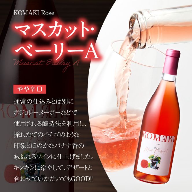 小牧ワイナリー 赤・ロゼワイン２本セット（小牧産ぶどう100％使用）［026A11］