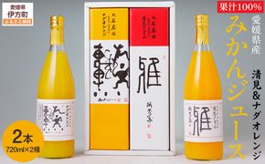 愛媛県産 果汁100％みかんジュース2本入りセット（清見・ナダオレンジ） IKTC011 