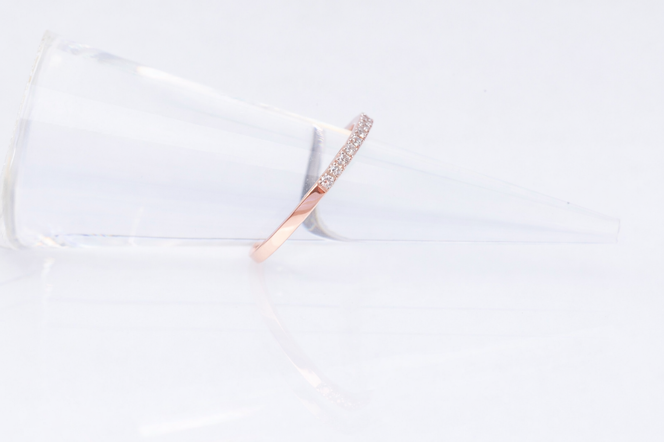 ダイヤモンド リング ハーフエタニティ 一文字 0.2ct K18 ピンクゴールド 指輪 リング ジュエリー ダイヤ 18金 山梨 H-1978PG SWCI003-pg