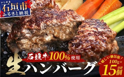 石垣牛100％ ハンバーグ　(100ｇ×15個)｜国産 石垣牛100% 高級 黒毛和牛 ビーフ ハンバーグ詰め合わせ ID-2