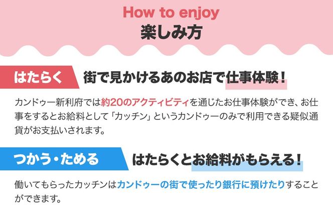 仕事体験テーマパーク Kandu（カンドゥー）新利府 親子ペアチケット（小人用1枚、大人用1枚）【クロネコゆうパケット】|06_mcr-010101