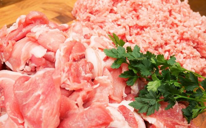 ブランド豚 “三州あおみ豚” 熱盛りパック 計1.35kg（ミンチ700g＆小間切れ650g） 豚肉 冷凍 H030-016