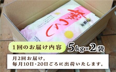 【月2回お届け】【全12回定期便】糸島産 夢つくし 10kg 6ヶ月コース 糸島市 / 三島 [AIM031] 米 白米