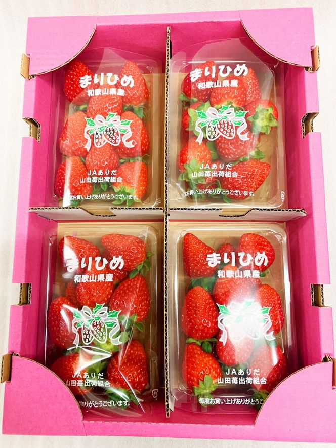 紀州和歌山ブランドいちご「まりひめ」約250g×4P いちご◇