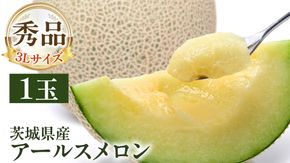 【 先行予約 】茨城県産 アールスメロン 秀品 3L サイズ × 1玉 入り 【 2026年8月下旬から発送 】 おすすめ JA全農いばらき JA メロン めろん ふるさと納税 フルーツ 予約 マスクメロン くだもの 果物 国産旬 定番 旬 期間限定 青肉 果物