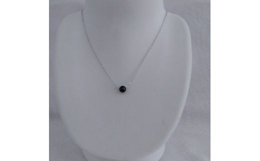 10-34伊勢志摩あこや本真珠スルーネックレス・ブラックSV製