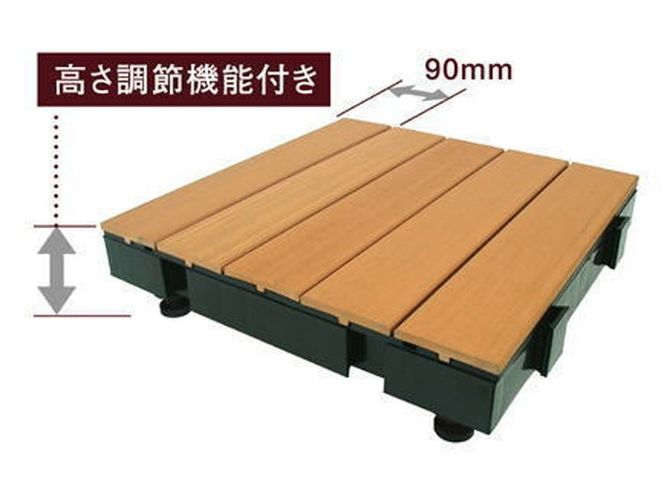 【ウッドデッキ】デッキオ90（450mm×1800mm）チェリーダーク /ベランダ バルコニー DIY アウトドア