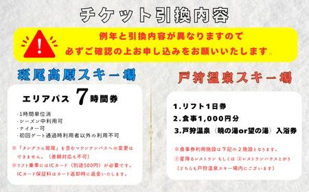 飯山市内2スキー場 共通リフト引換券1枚(C-2.6)