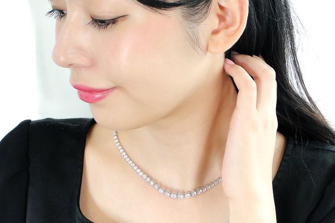 pt900 豪華【10.0ct】全周 ダイヤモンド テニスネックレス CSN00116 SWAV060