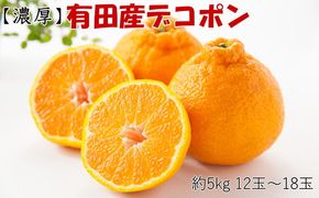 【先行予約】【お味濃厚】和歌山紀州有田産 大玉デコポン 約5kg（12～18玉・青秀以上）柑橘 不知火