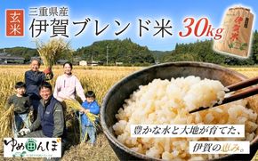 三重県産　伊賀ブレンド米　30kg　玄米【ymtb0002】