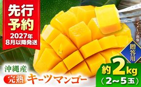 【先行予約】【2027年発送】 【贈答用】 沖縄県産キーツマンゴー 約2kg (2～5玉 / 化粧箱入り) マンゴー 沖縄 果物 フルーツ ギフト 沖縄市 / ちゃんぷる～市場  [BCAA006]