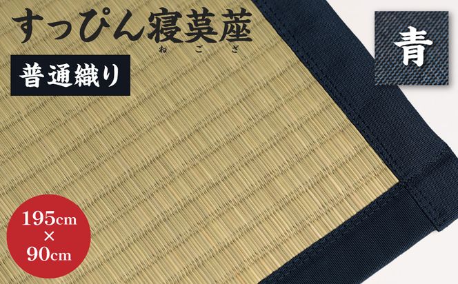 【青】すっぴん寝茣蓙 普通織り 195cm×90cm ねござ 熊本県産 ゴザ ござ 長方形 い草 イグサ 畳 ラグ