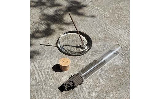 月月 植物△線香 ＆ ガラスのお香立てセット LO-1 CLEAR 線香 お香 お香置き お香立て 雑貨 日用品 F6P-3173