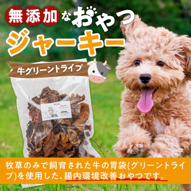 【大満足セット】犬猫用 無添加おやつジャーキー 牛グリーントライプ（肉）［143O25］