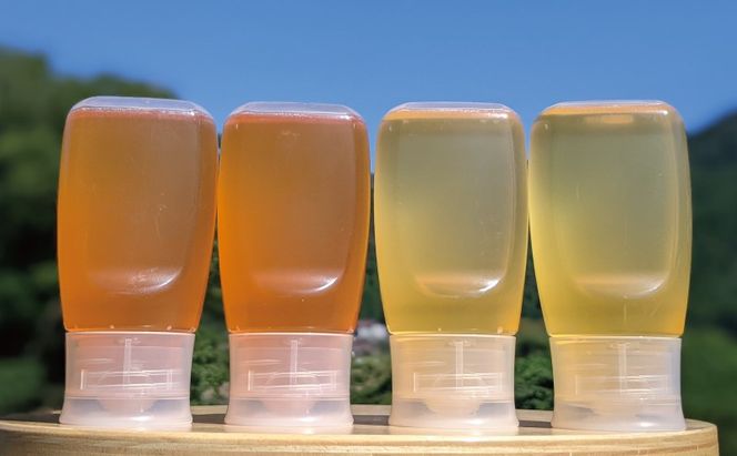 合計1200g 天然蜂蜜 国産蜂蜜 非加熱 生はちみつ 岐阜県 美濃市産 味比べ 蜂蜜300g入りピタッとボトル4本セットC6 深田養蜂のハチミツ