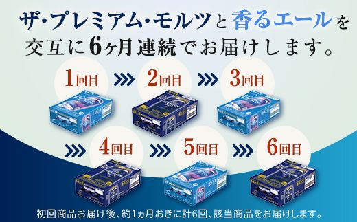 FK7-0460_【プレモル2種交互6回定期便】ザ・プレミアム・モルツ/香るエール 各350ml×24本 熊本県 嘉島町 ビール