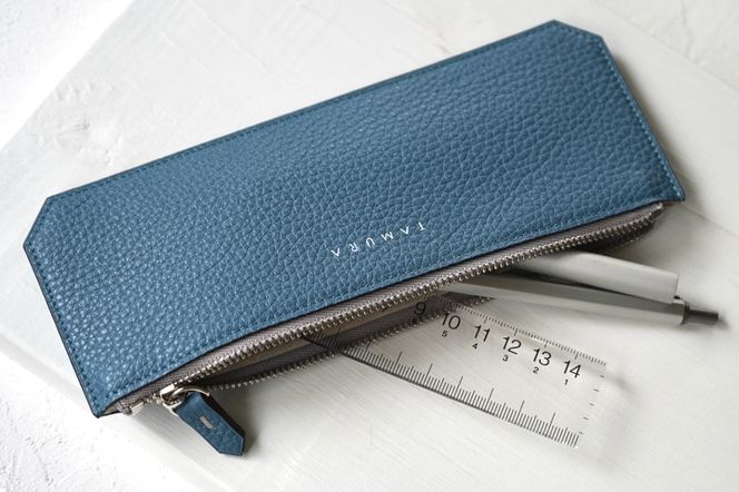 本革 薄型ペンケース ブルージーン｜革 レザー ステーショナリー 文房具 メンズ レディース 男女兼用 田村製作所 大阪府守口市 [2316]
