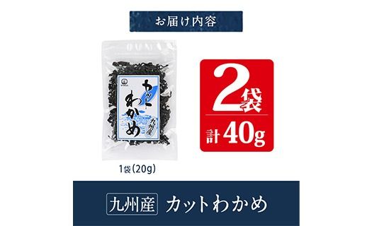 九州産 カットわかめ (計2袋・1袋20g入) 海藻 わかめ 味噌汁 みそ汁 サラダ 酢の物 スープ 国産 九州産 常温 大分県 佐伯市【CW32】【山忠】