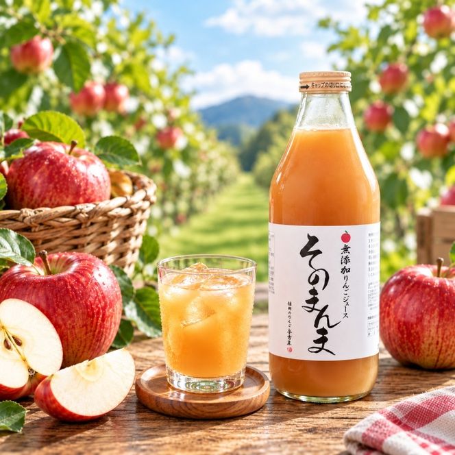 りんごジュース 無添加！ 100% そのまんま りんごジュース 6本入り | 飲料 ジュース 果実飲料 りんご ジュース 無添加 ストレート 長野県 伊那市 【015-65】