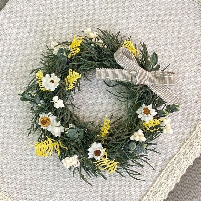 プリザーブドフラワー　フレーム付きミニリース2個セット　春日部市　シュガーパイン(AJ259)