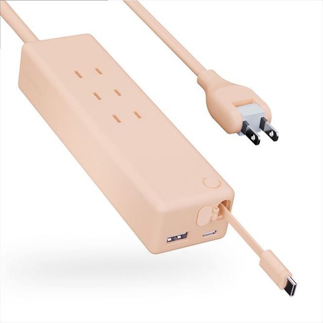 CIO 電源タップ マルチタップ 延長コード 1.5m USB-C×2 USB-A×1  Mate Tap002 シェルピンク｜小型 軽量 おしゃれ 便利 [2669]