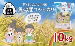 ｜従来品種｜ 魚沼産 コシヒカリ 2kg ×5袋 計10kg 米 こしひかり お米 コメ 新潟 魚沼 魚沼産 白米 送料無料 新潟県産 精米 産直 農家直送 お取り寄せ 吉村さんちのお米 新潟県 十日町市 モチモチ 