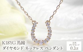 K18YG 0.2ct 馬蹄 ダイヤモンド ネックレス ペンダント EmN0021-18Y SWCJ007