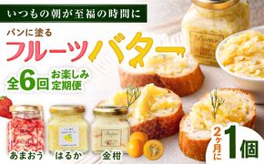 【全6回定期便/2ヶ月に1回】お楽しみ定期便 フルーツバター大1個 糸島市 / 糸島正キ ジャム クリーム 果物[AQA066] バター フルーツバター フルーツ 果物 いちご あまおう みかん 金柑
