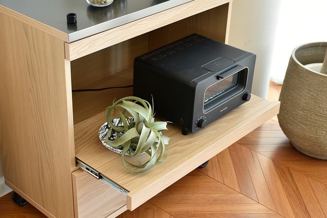 ロシード 80 カウンター NA【ナチュラル 完成品 特殊鋼板 耐熱 耐傷 アイランドキッチン コンパクト】(H062403)