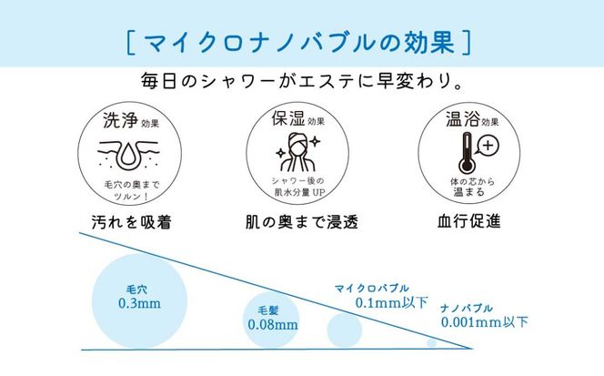マイクロナノバブル シャワーヘッド「バブリーミスティ3.0（クロム）」ストップボタン無  [No.1118]
