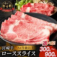 【A4等級以上】宮崎牛ローススライス 600g（内閣総理大臣賞 A4 A5 宮崎牛 牛肉 黒毛和牛 ロース すき焼き しゃぶしゃぶ 宮崎県）