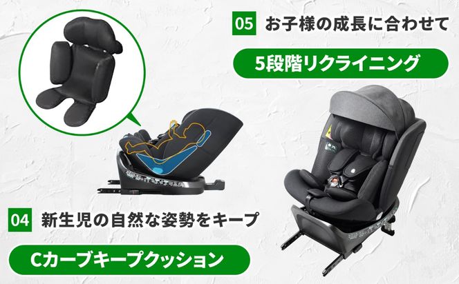 カイナターンN012 ブラック チャイルドシート 子ども 車 愛西市 / ナカバヤシ株式会社【リーマン】[AEAQ015]