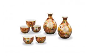 九谷焼 酒器揃 金花詰 （7点セット）a05 焼き物 民芸品 工芸品 172111_CY3146