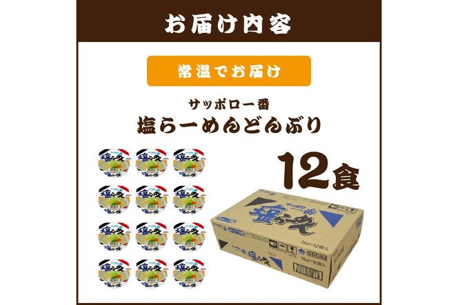 【A2-165】サッポロ一番塩らーめんどんぶり12食