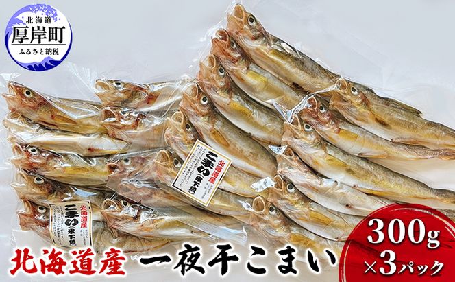 北海道産 一夜干し こまい 300g×3パック (合計900g) 魚貝類 干物 加工品 魚 魚の一夜干し ご飯が進む ご飯のお供 おかず つまみ 