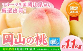 【ふるプレ限定品】 【2027年発送】岡山の桃 約1.1kg （3~5玉) 《2027年6月下旬-8月末発送》---yakage_loc_21_2027_p---