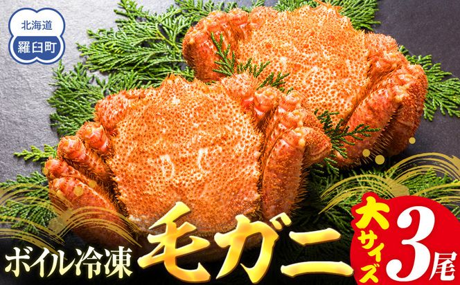 【先行予約/2026年4月発送開始】2026年産　ボイル冷凍毛ガニ　大３尾（600～650g） 016942_AH262