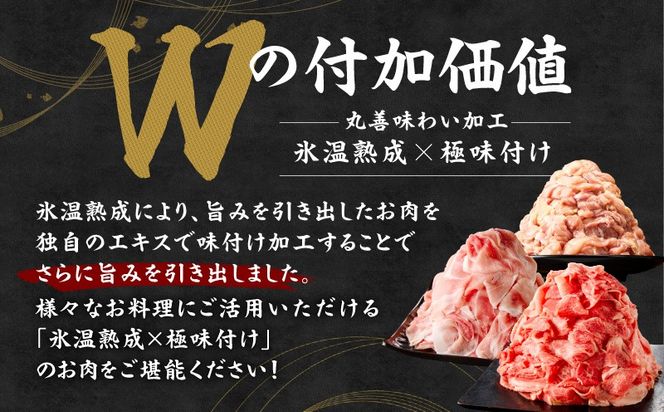 mrzZ019 国産 牛肉＆豚肉＆鶏肉 まんぷく 定期便 5kg×2回【氷温熟成×極味付け 3種 食べ比べ 普段使い 味付き 小分け 訳あり サイズ不揃い 毎月配送コース】