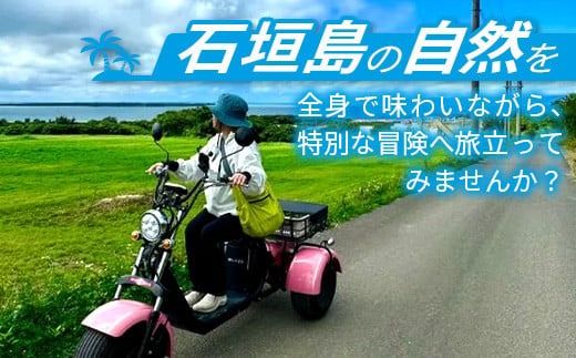 電動三輪バギーで行くレンタル2時間(1人乗り)【 沖縄 石垣島 レンタル バイク バギー トライク 車 】 RO-1