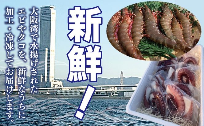 099H4167 足赤エビ 750g+冷凍ボイルタコ 足のみ 合計700g 計1.45kg【国産 天然 えび ぷりぷり たこ 刺身 海鮮 水揚げ 生食可】