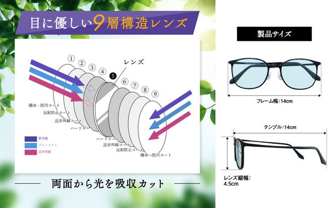 【わかさ生活】サンシャインメガネ（サングラス）＜ブラック＞｜高機能サングラス 人気 3つの有害光線をカット［ 京都 紫外線 ブルーライト 度なし パソコン PC 人気 おしゃれ おすすめ お取り寄せ 通販 ふるさと納税 ］ 261009_A-WL014VC01