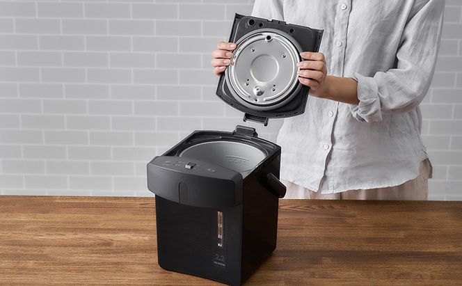 電気ポット ポット ジャーポット 2.2L メカ式 IMHD-222-B ブラック アイリスオーヤマ 保温 カルキ抜き 空焚き防止 省エネ 小型 ミニポット 湯沸かし 湯沸かし器 シンプル 軽量 