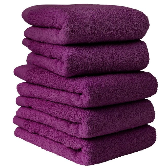 X1-2 【アウトレット】ヒオリエ ホテルタオル ビックフェイスタオル 5枚 ラズベリー【スピード発送 泉州タオル 吸水 普段使い 無地 シンプル 日用品 】