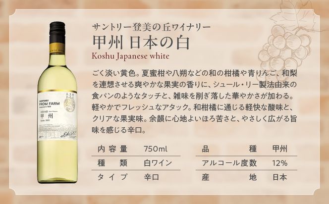 甲斐市産　白ワイン飲み比べ　3本セット　C　Presents by Katerial　AD-74
