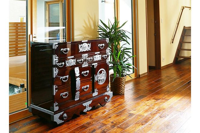 仙台箪笥 閂型車箪笥 木地呂漆塗り (申込書返送後、3ヶ月～8ヶ月程度でお届け)|06_kyk-460101