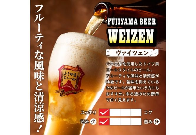 富士山麓生まれの誇り 「ふじやまビール」プレミアムボトル500ｍｌ瓶　６本セット 地ビール クラフトビール 国産ビール 味わいビール 酵母入りビール 山梨 富士吉田
