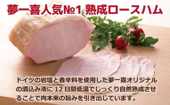 G4101 熟成ロースハムステーキ 1kg（250g×4P）【小分け 夢一喜フーズ 訳あり サイズ不揃い はむ ハム ロース 切り落とし 総菜 hamu】