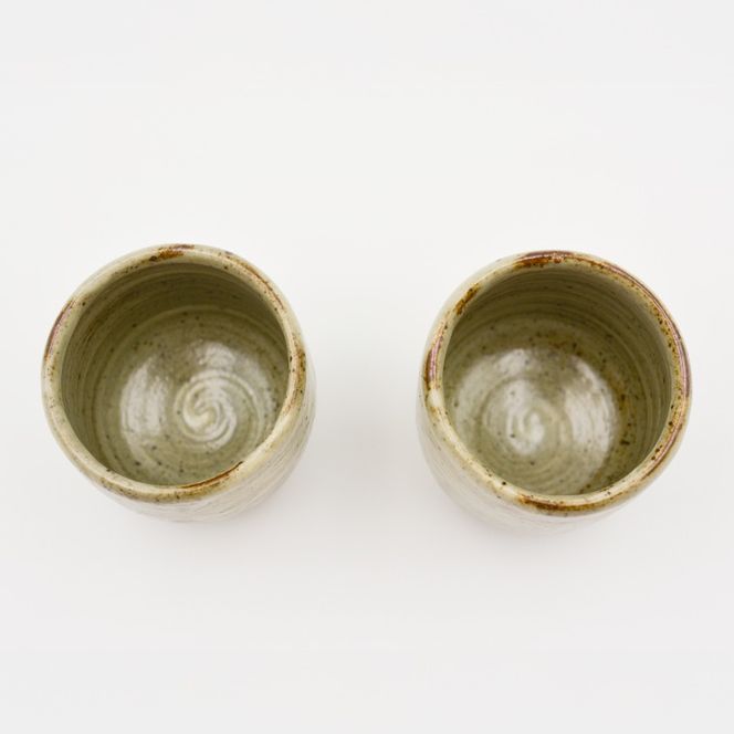 【益子焼】刷毛目 湯呑みセット 2個入 | 村澤陶苑 湯呑み 益子焼 セット 贈り物 ギフト【食洗機〇 レンジ〇 オーブン×】(BV005)