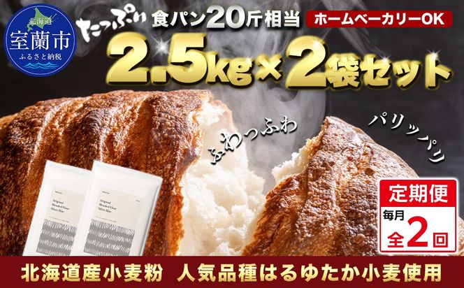【毎月定期便】北海道産 はるゆたかブレンド小麦粉 シルバーライズ（パン用強力粉）5kg 全2回 MROBI027